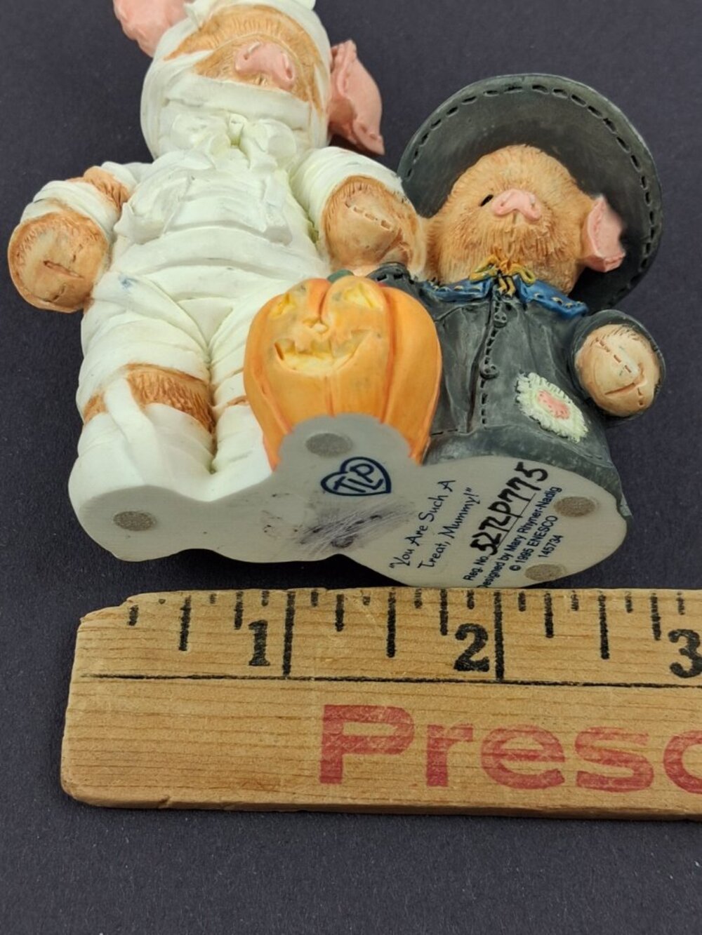 Enesco 1995 & 1998 TLP Figurines Halloween "Frankenswine" & Mummy Pig Set - Picture 14 of 15